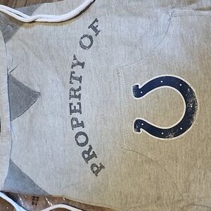 Indianapolis Colts NFL Hoodie Cinch Backpack, 14 x 17-Inch, Gray Team Logo NEW!